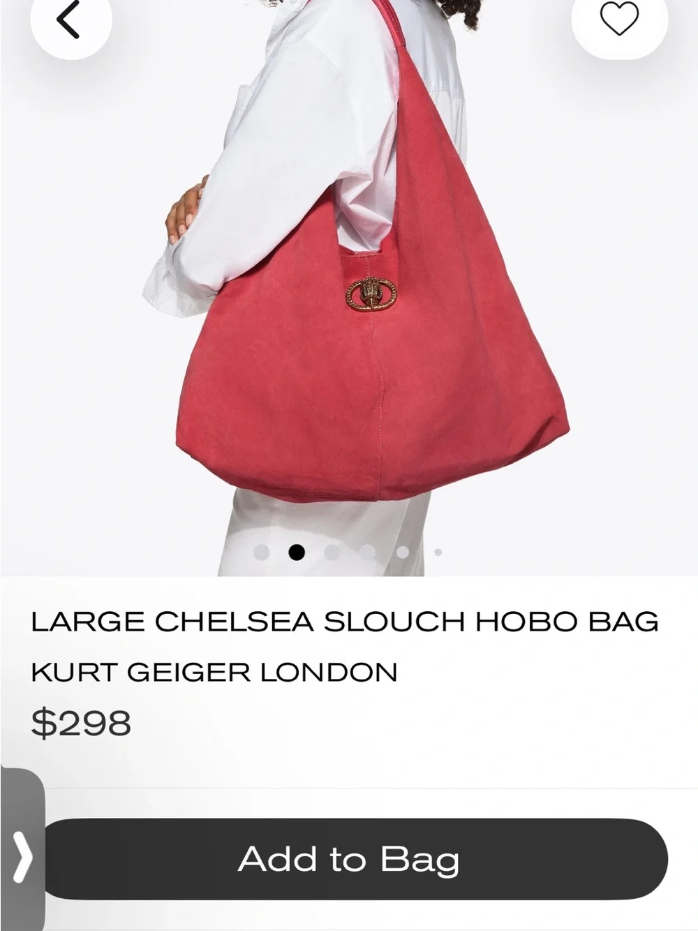 Large Kurt Geiger Chelsea Hobo bag - Picture 1 of 6